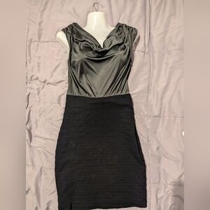 Dress charcoal cowl top and black bodycon